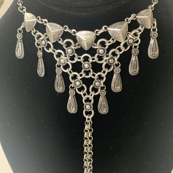 Free people Women Silver Metal Hand Harness Chain Bracelet - Picture 2 of 5